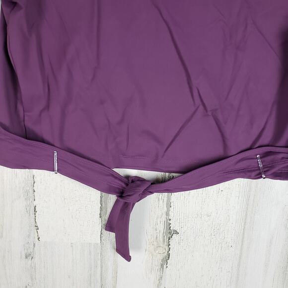 NWT Victoria's Secret PINK Eggplant Purple Crossover Tie Back Wrap Top Size XL - Picture 9 of 10